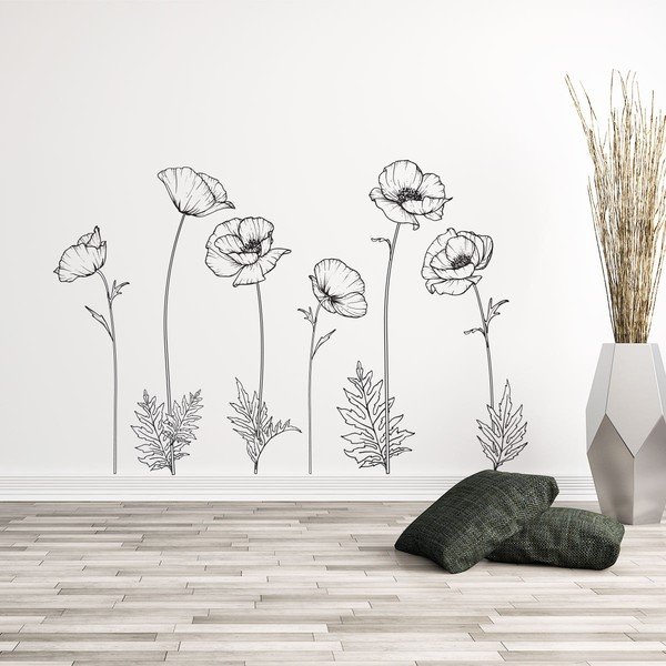 Sada samolepek na zeď Ambiance Poppies-image-2