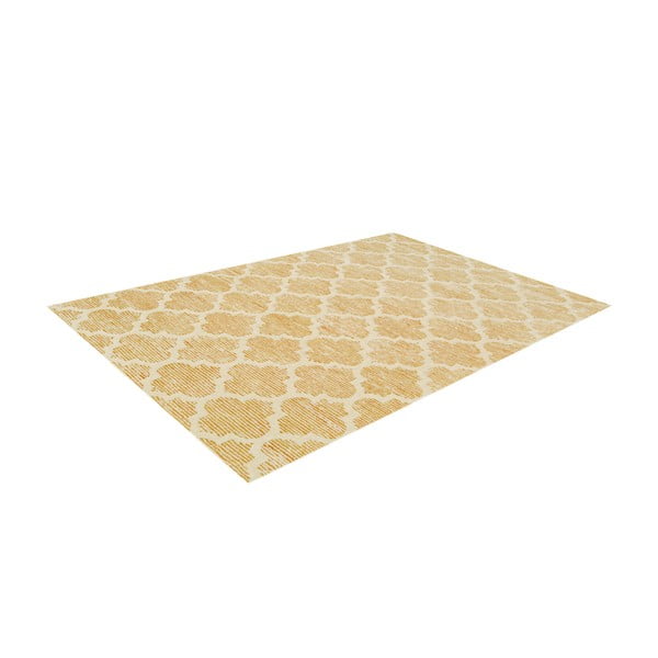 Ručně tuftovaný žlutý koberec Bakero Diamond, 183 x 122 cm-image-1