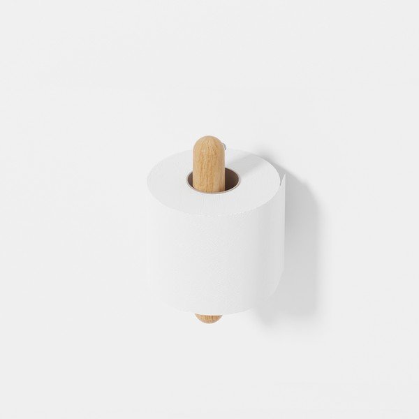 Nástěnný držák na toaletní papír z dubového dřeva Wireworks Yoku-image-3