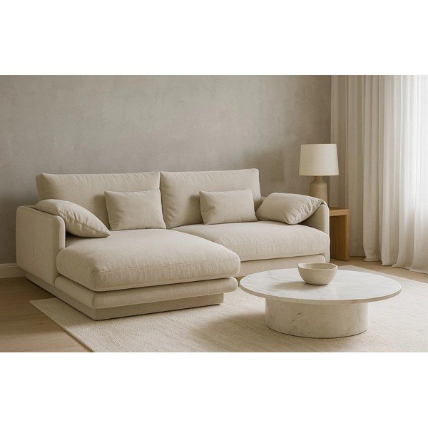 Béžová rohová pohovka (levý roh) Torino – Micadoni Home-image-1