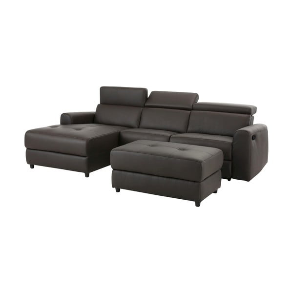 Tmavě hnědá kožená rohová pohovka (levý roh) Capena – Støraa-image-4