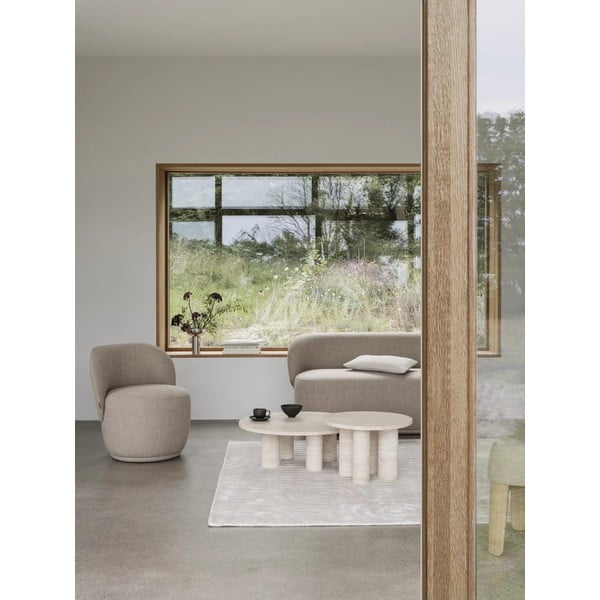 Béžový kamenný kulatý konferenční stolek ø 75 cm Volos – Blomus-image-1