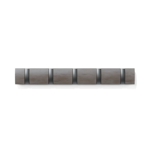 Světle šedý nástěnný věšák z topolového dřeva Flip – Umbra