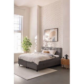 Šedá boxspring postel s úložným prostorem 180x200 cm Elva Bold Line – Bonami Selection