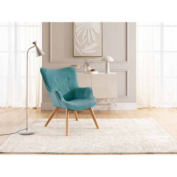 Tyrkysové manšestrové křeslo Niko – Ropez-image-4