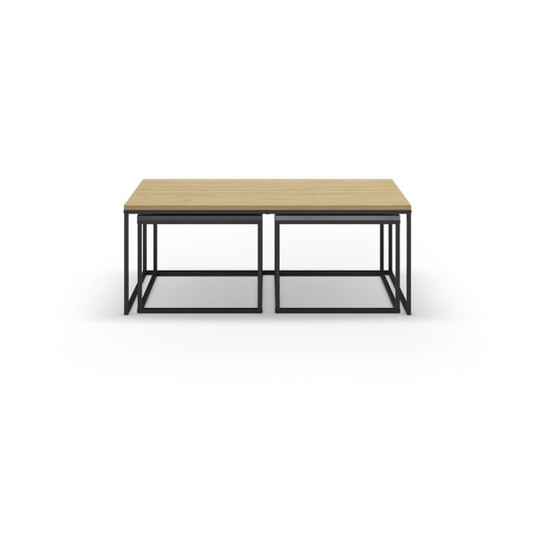 Konferenční stolky v sadě 3 ks v šedo-přírodní barvě 60x110 cm Camelia – Marckeric-image-2