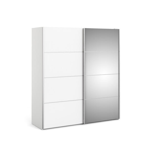 Bílá šatní skříň se zrcadlem a posuvnými dveřmi 182x202 cm Verona - Tvilum-image-3