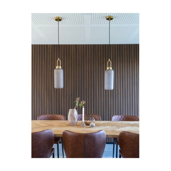 Závěsné svítidlo ve zlaté barvě se skleněným stínidlem ø 13 cm Luton – House Nordic-image-1