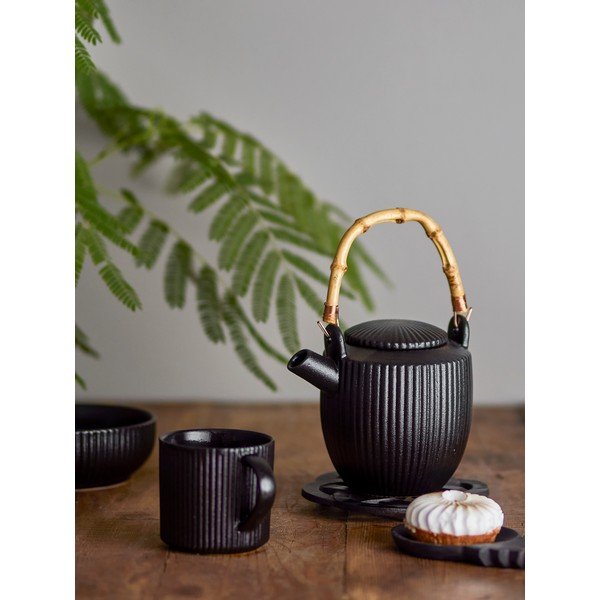 Černá kameninová konvice na čaj 850 ml Neri – Bloomingville-image-1