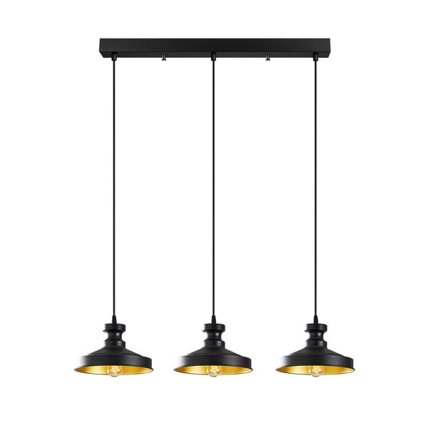 Černé závěsné svítidlo s kovovým stínidlem Berceste – Opviq lights
