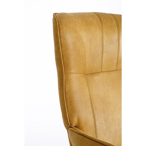 Křeslo z imitace kůže v hořčicové barvě Nasira – Bizzotto-image-1