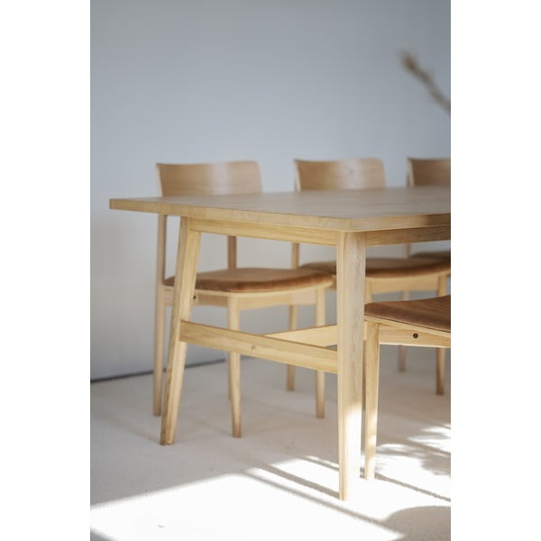 Jídelní stůl v dekoru dubu v přírodní barvě 100x220 cm Plainfield – Rowico-image-4