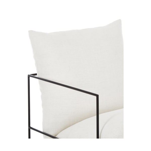 Bílé křeslo s kovovým rámem Wayne - Westwing Collection-image-4