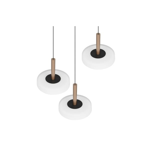 LED stmívatelné závěsné svítidlo v černobílo-zlaté barvě se skleněným stínidlem ø 35 cm Celeste – Trio-image-4
