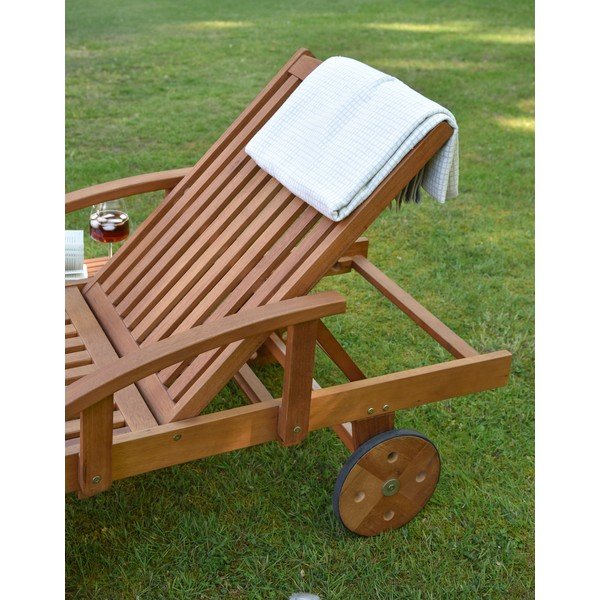 Hnědé dřevěné zahradní lehátko Beverly Hills – Garden Pleasure-image-2