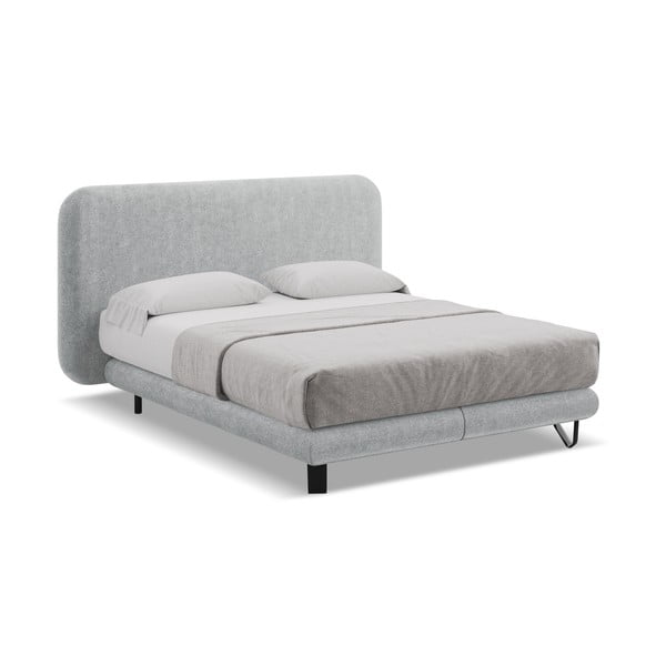 Světle šedá boxspring postel 180x200 cm Ilima – Makamii-image-1