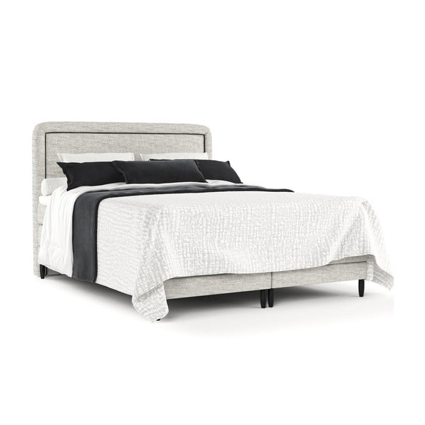 Světle šedá boxspring postel 160x200 cm Dove – Maison de Rêve-image-2