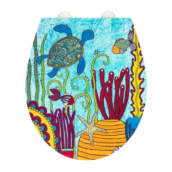 Záchodové prkénko s automatickým zavíráním 37 x 44,5 cm Rollin'Art Under Water – Wenko