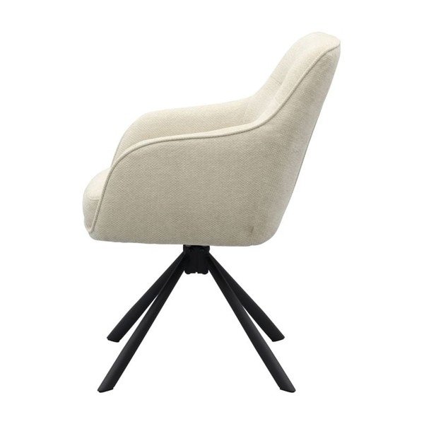 Krémové čalouněné jídelní křeslo s područkami Avola – Unique Furniture-image-3