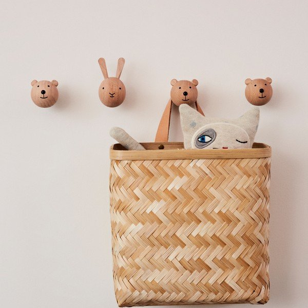 Nástěnný háček z bukového dřeva v přírodní barvě Rabbit – OYOY Mini-image-1