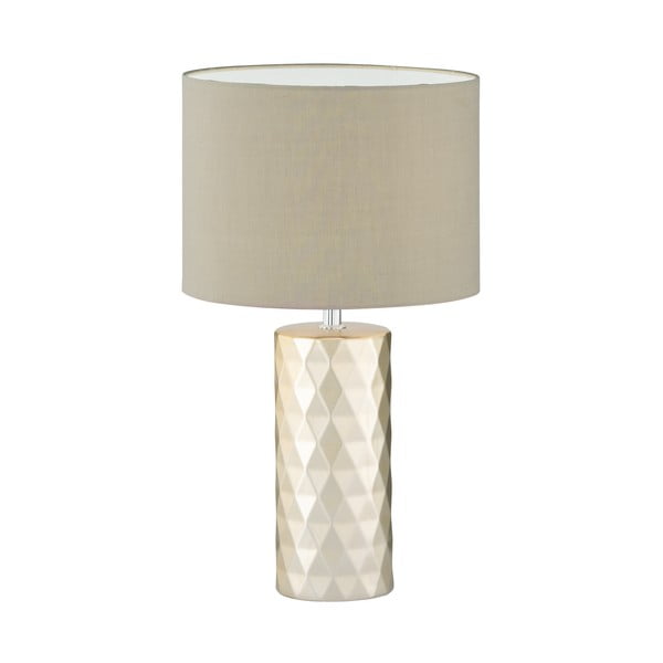 Béžová stolní lampa s textilním stínidlem (výška 43 cm) Abo – Fischer & Honsel