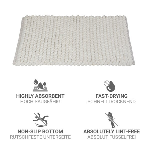 Bílá textilní koupelnová předložka 50x80 cm Solivo – Wenko-image-4