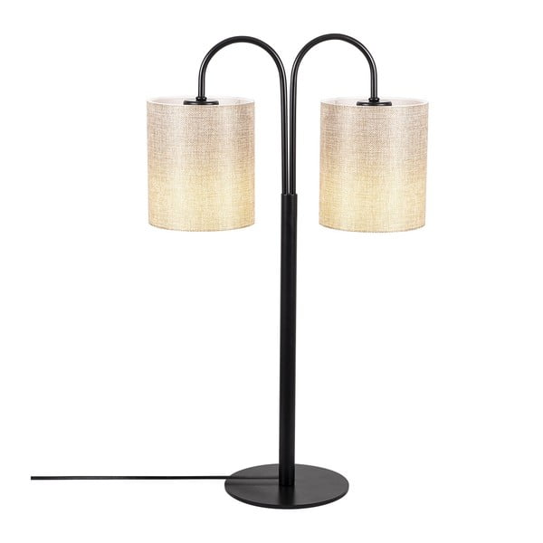 Černá kovová stolní lampa s krémovými stínidly Opviq lights Sifi-image-3