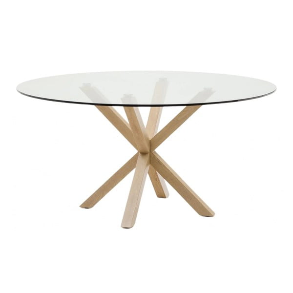 Kulatý jídelní stůl se skleněnou deskou ø 150 cm Argo – Kave Home