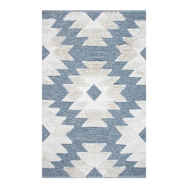 Bavlněný koberec Garida Blue Indian, 80 x 150 cm