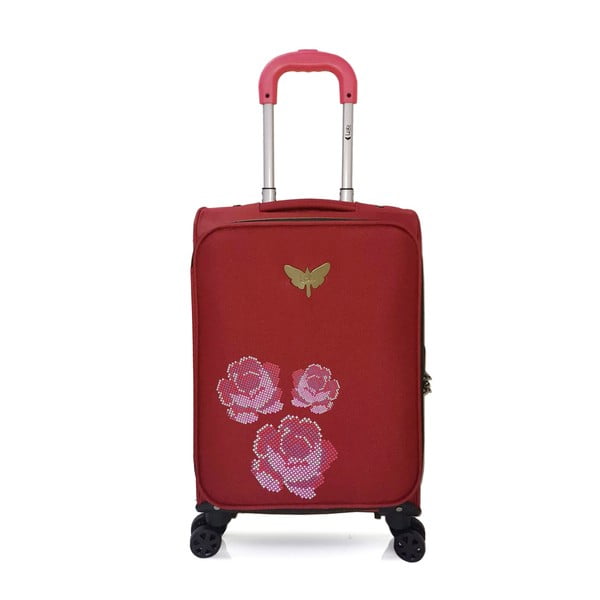 Červené kabinové zavazadlo na 4 kolečkách LPB Joanna, 40 l
