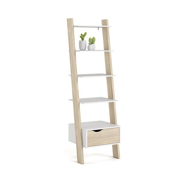 Bílá knihovna v dekoru dubu 55x180 cm Oslo - Tvilum-image-3