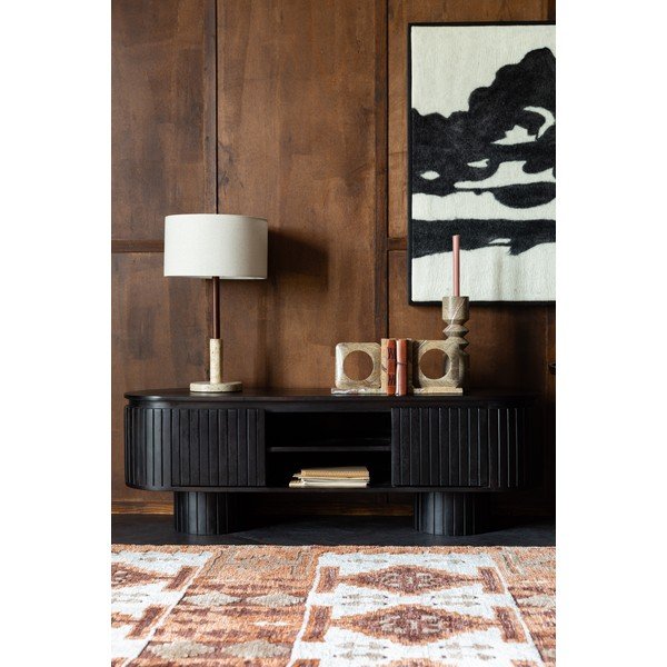 Tmavě hnědý TV stolek z mangového dřeva 140x45x40 cm Kenji – Dutchbone-image-1