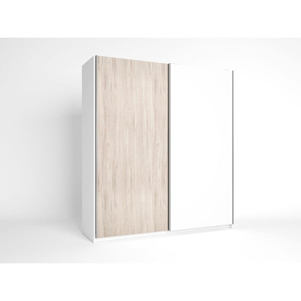 Bílá šatní skříň v dekoru dubu s posuvnými dveřmi 182x200 cm Sahara - Marckeric-image-2