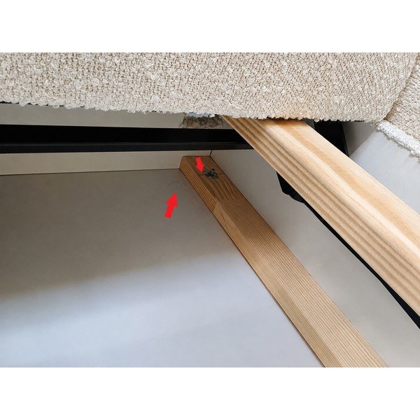 Slonovinová rozkládací/s úložným prostorem pohovka z textilie bouclé 244 cm Arcadova - II.  jakost – ELTAP-image-4