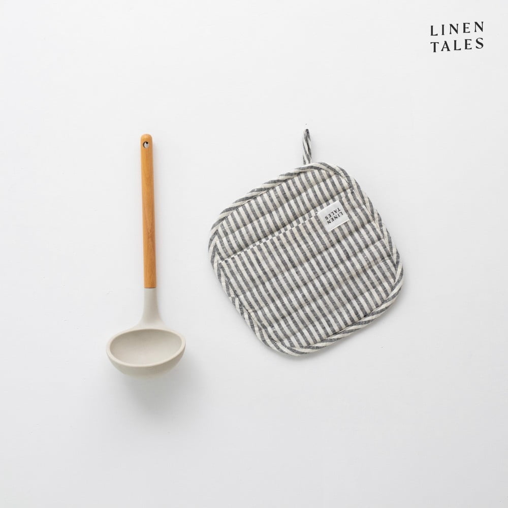 Lněná chňapka Thin Black Stripes – Linen Tales