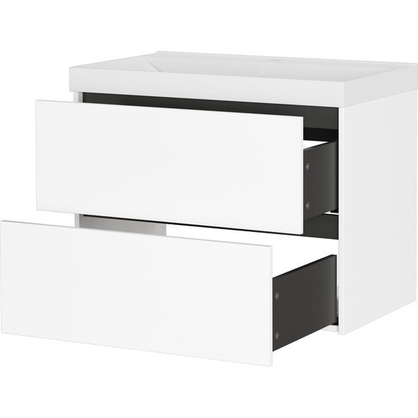 Bílá matná závěsná skříňka pod umyvadlo 81x65 cm Bodera – Germania-image-4