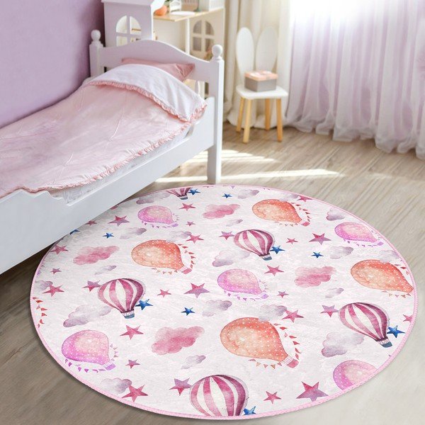 Růžový dětský koberec ø 120 cm Comfort – Mila Home-image-1