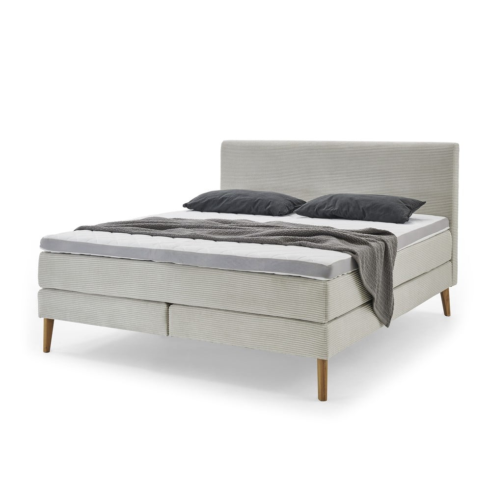 Béžová čalouněná dvoulůžková postel 160x200 cm Linea - Meise Möbel