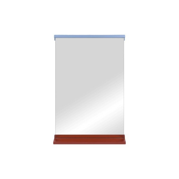 Nástěnné zrcadlo s poličkou  s dřevěným rámem 50x75 cm Lun – noo.ma