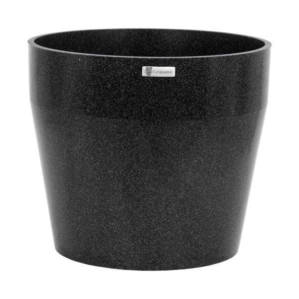 Černý květináč Grapano Monti, ø 35 cm