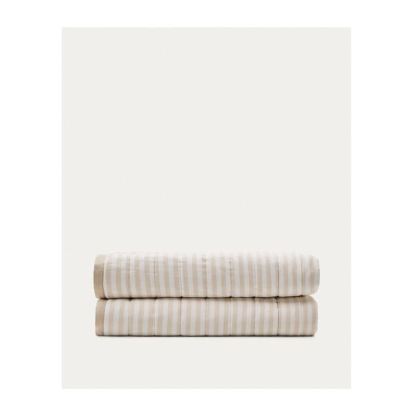 Béžový prošívaný přehoz z Bio bavlny 180x240 cm Sini – Kave Home-image-2