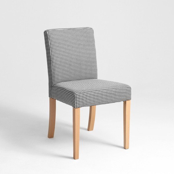 Černobílá židle s přírodními nohami Custom Form Wilton-image-1