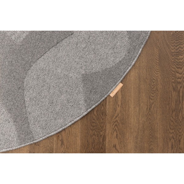 Šedý vlněný kulatý koberec ø 120 cm Morphic Botanica – Agnella-image-4
