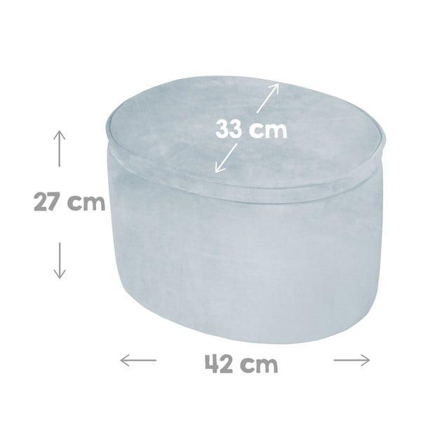 Světle modrý sametový dětský puf Lil Sofa – Roba-image-3