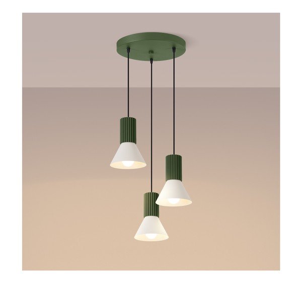 Zelené kovové závěsné svítidlo ø 30 cm Niru – Sollux-image-2