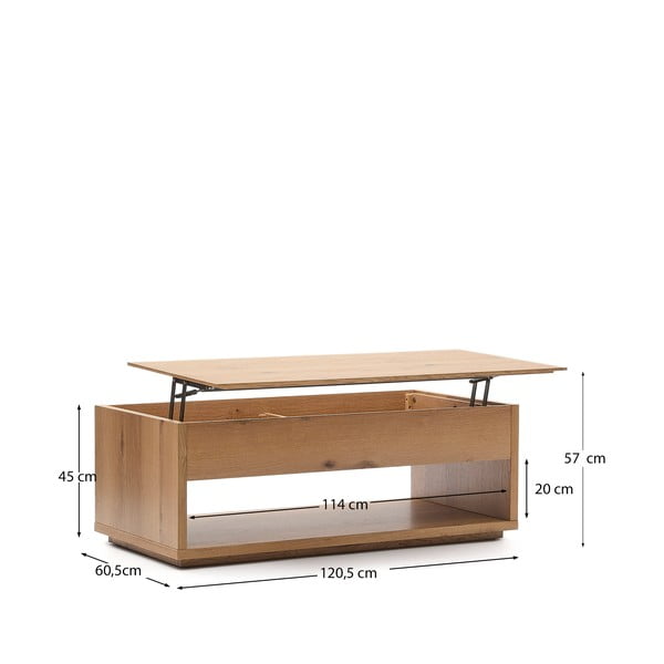 Konferenční stolek v dekoru dubu v přírodní barvě 60x120 cm Alguema – Kave Home-image-4