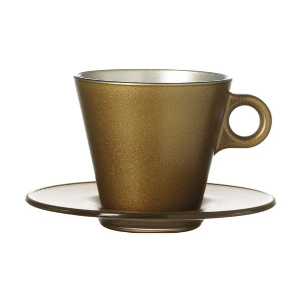 Zlatý metalický hrnek na cappuccino měnící barvu LEONARDO Ooh! Magico