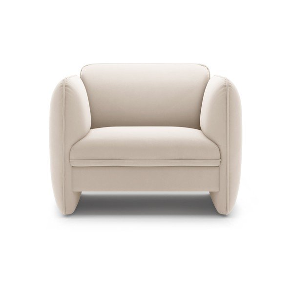 Krémové sametové křeslo Georgia – Micadoni -image-2