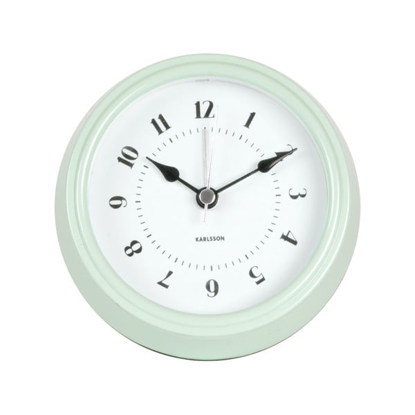 Zelené nástěnné hodiny Karlsson Fifties, průměr 11,5 cm