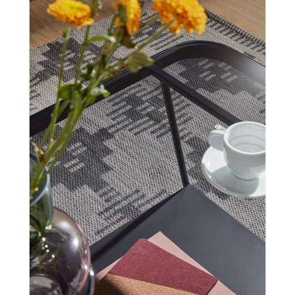 Černý konferenční stolek se skleněnou deskou 45x90 cm Duilia – Kave Home-image-2